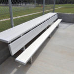 Aluminum Players Bench | Shelf 21' • Seats 14