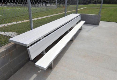Aluminum Players Bench | Shelf 15' • Seats 10
