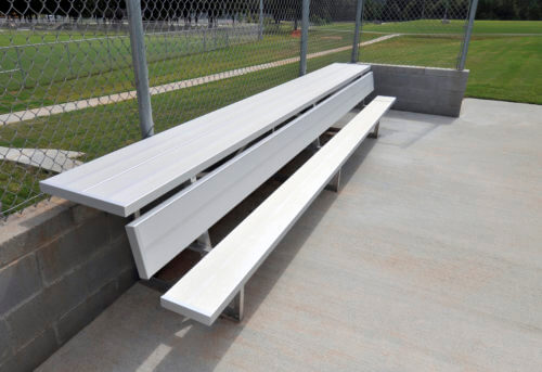 Aluminum Players Bench | Shelf 15' • Seats 10