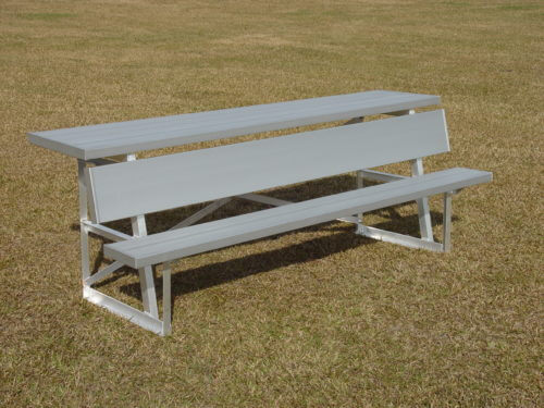 Aluminum Players Bench | Shelf 7' 6" • Seats 5 - Outdoor Bench